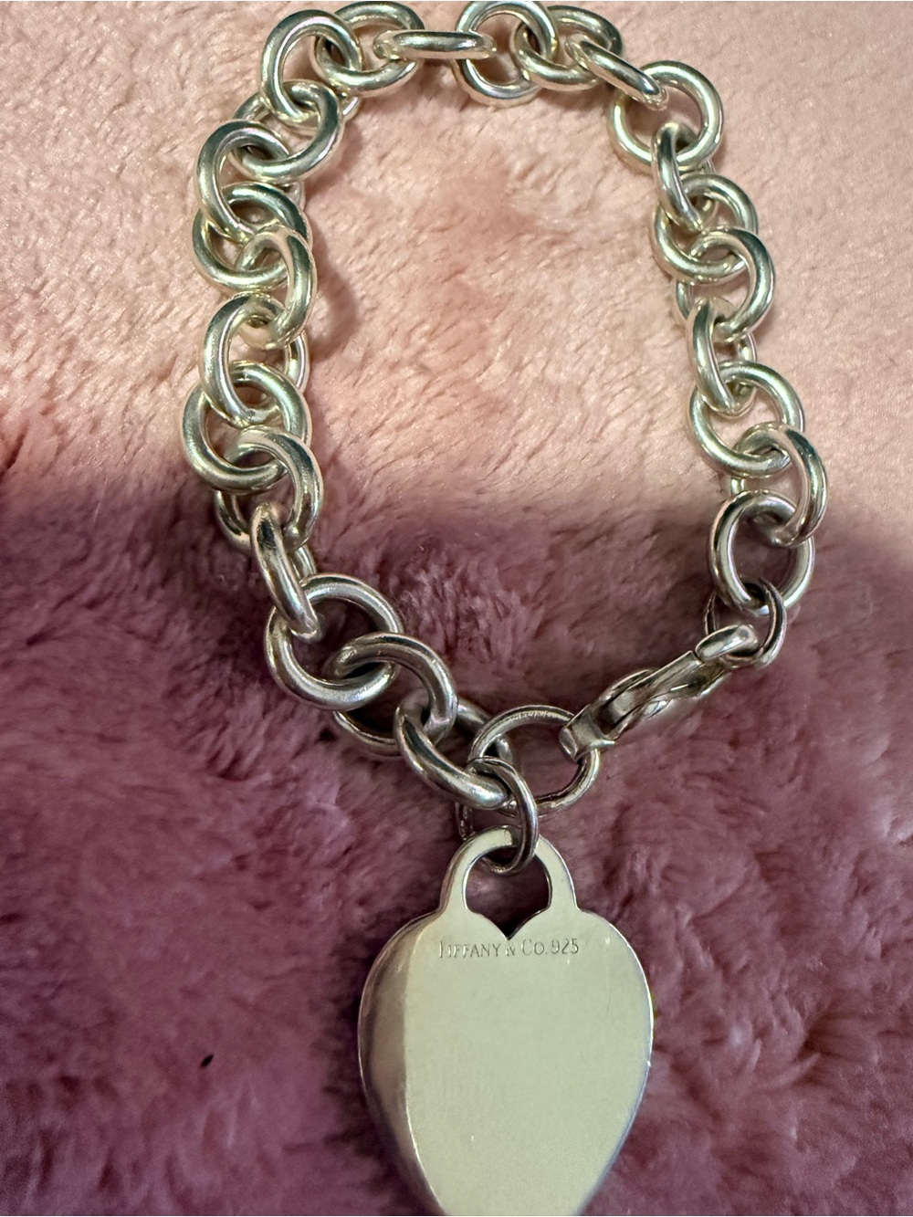 Tiffany & Co. Silver Heart Tag Charm Bracelet with Blue Pouch $164.00 Firm. - Picture 3 of 7